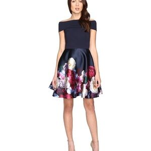 Ted Baker Women's Nersi Blushing Bouquet Bardot Dress SIZE 1